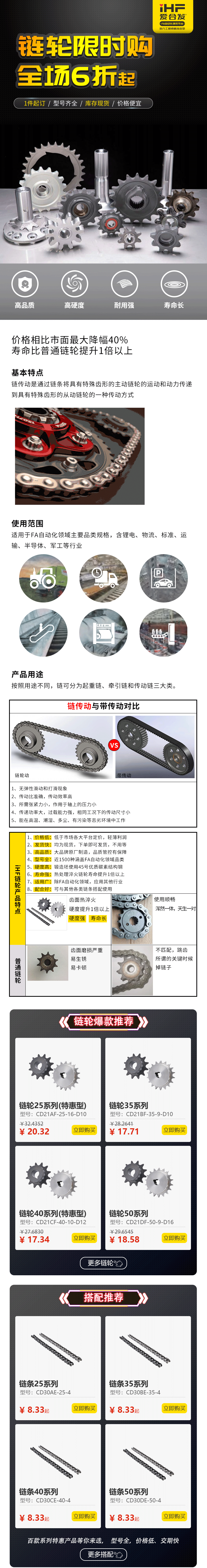 特惠現(xiàn)貨：鏈輪鏈條，成套搭配，更省錢、更耐用！